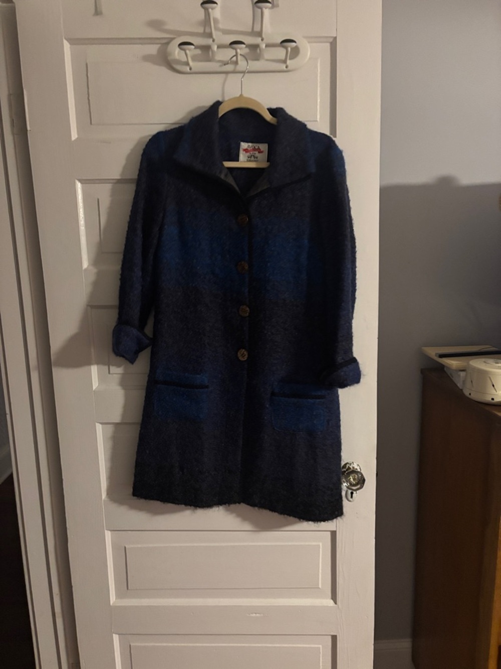 Avoca Co. Wicklow Ireland Wool Blend Blue Gradient Coat